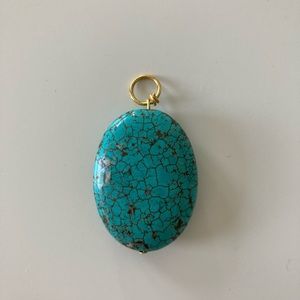 Blue turquoise stone pendant